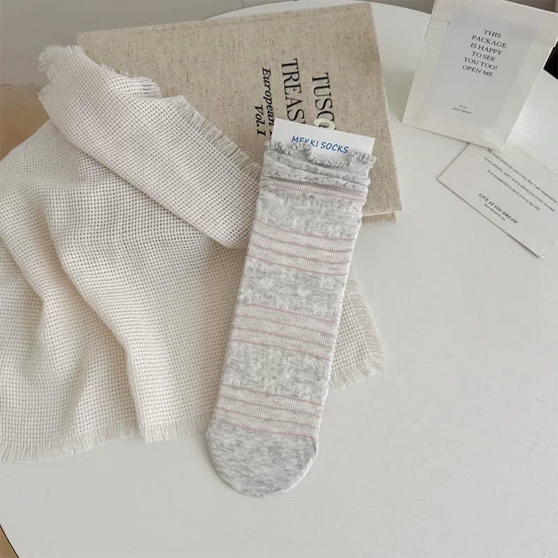 Plusock Soft Jacquard Quarter Socks(5 Pairs) - Light Gray - EU35-41(US2-7.5) - image 3