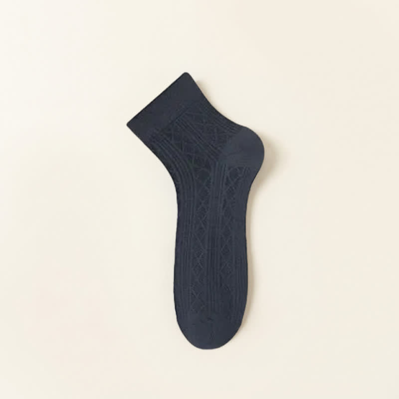 Plusock Sheer Mesh Quarter Socks(5 Pairs) - Dark Gray - EU40-44(US7-10) - image 5