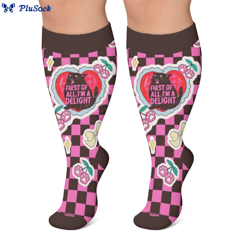 Plusock Plus Size Sweetheart Checkered Compression Socks - image 7