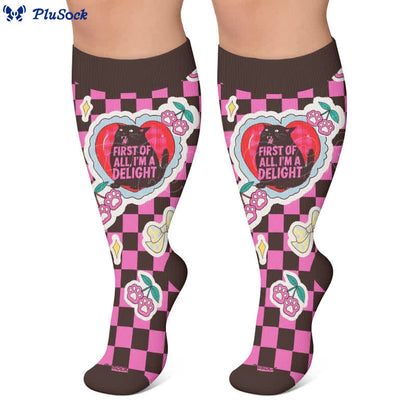 Plusock Plus Size Sweetheart Checkered Compression Socks - image 7