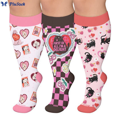Plusock Plus Size Sweetheart Checkered Compression Socks - image 0