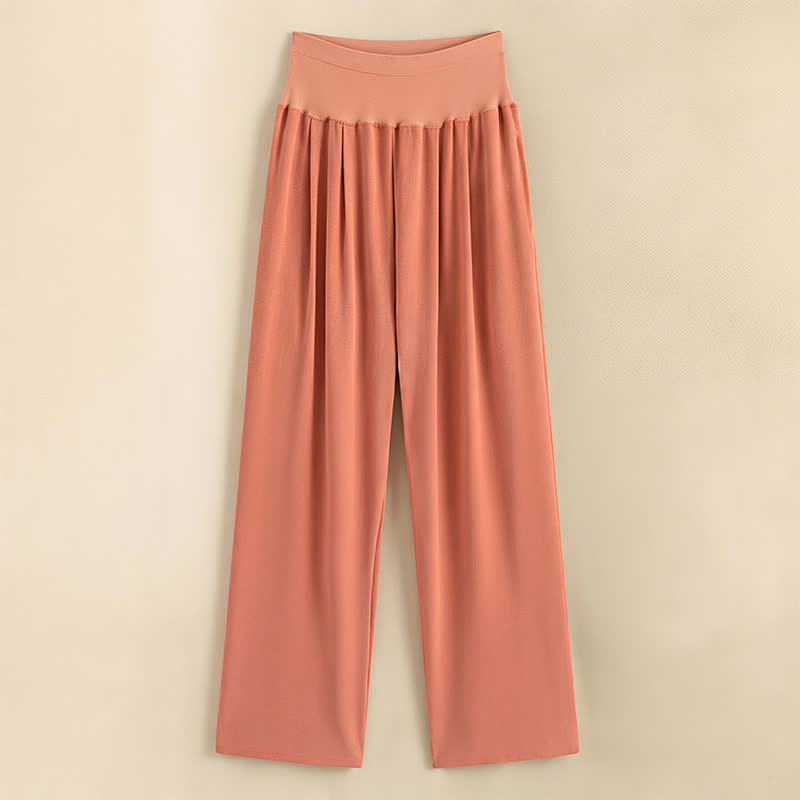 Plusock High Waist Draped Wide Leg Pants - Pink - XL - image 0