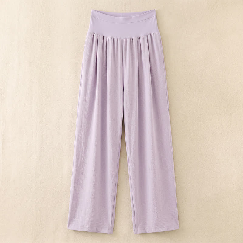 Plusock High Waist Draped Wide Leg Pants - Purple - XL - image 3