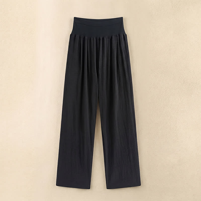 Plusock High Waist Draped Wide Leg Pants - Black - XL - image 2