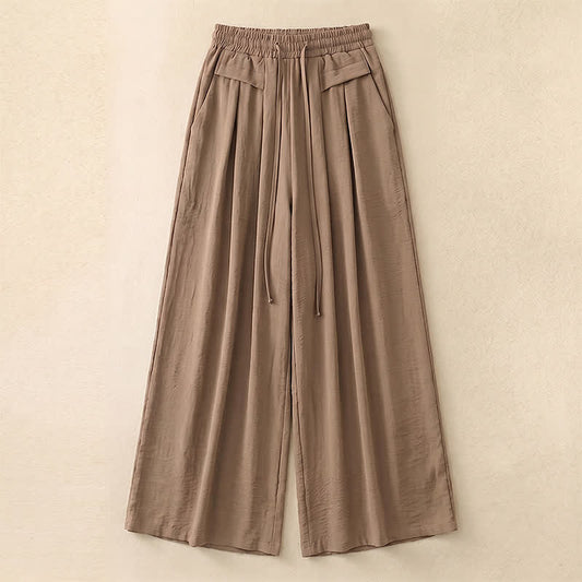 Plusock Soft Stretch Wide Leg Casual Pants - Khaki - 5XL - image 0