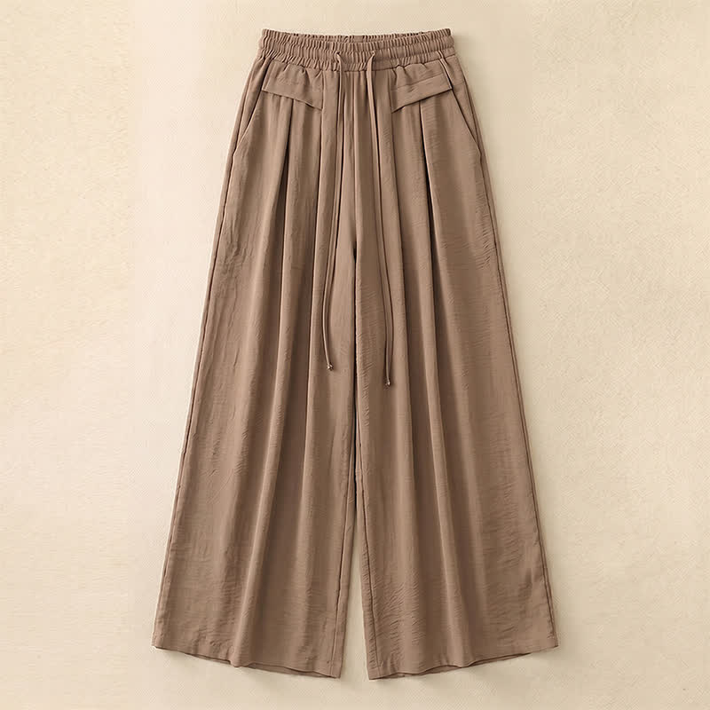 Plusock Soft Stretch Wide Leg Casual Pants - Khaki - 5XL - image 0