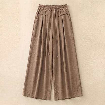 Plusock Soft Stretch Wide Leg Casual Pants - Khaki - 5XL - image 0