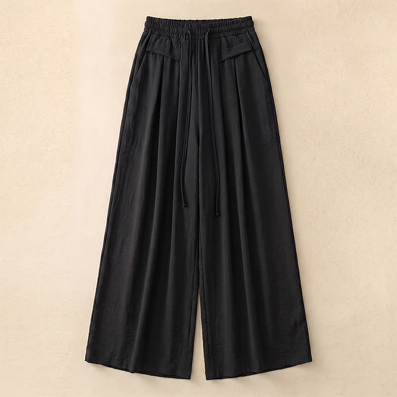Plusock Soft Stretch Wide Leg Casual Pants - Black - 5XL - image 2