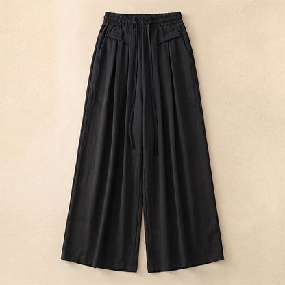 Plusock Soft Stretch Wide Leg Casual Pants - Black - 5XL - image 2