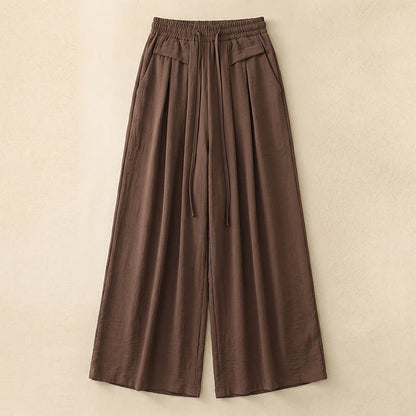 Plusock Soft Stretch Wide Leg Casual Pants - Coffee - 5XL - image 1