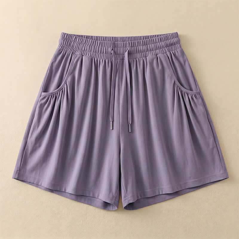 Plusock Relaxed Drawstring Lounge Shorts - Purple - 4XL - image 0