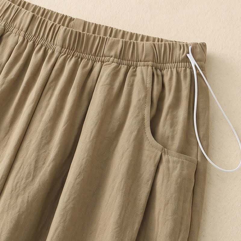 Plusock Adjustable Drawstring Elastic Waist Wide Leg Pants - image 2