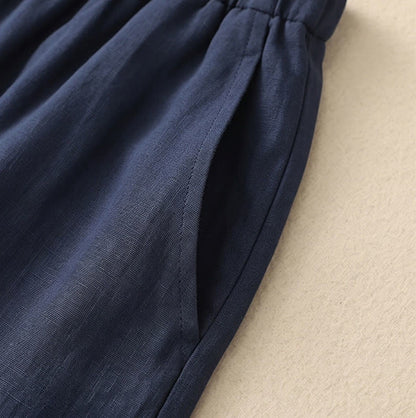 Plusock Drawstring Wide Leg Casual Linen-Blend Pants - image 10