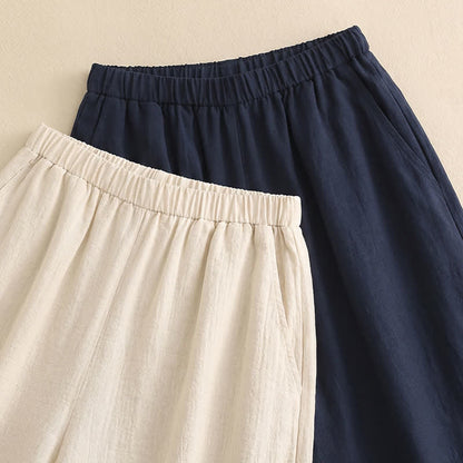 Plusock Drawstring Wide Leg Casual Linen-Blend Pants - image 5