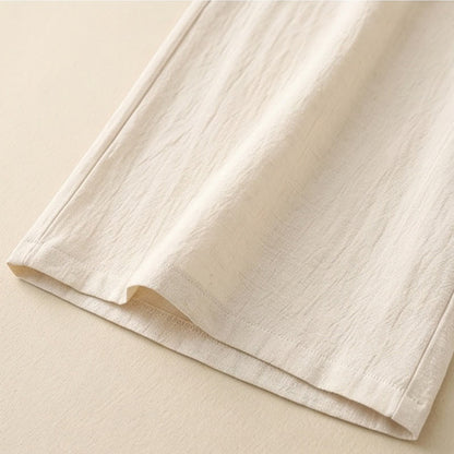 Plusock Drawstring Wide Leg Casual Linen-Blend Pants - image 12