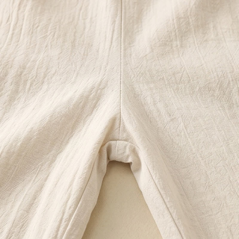 Plusock Drawstring Wide Leg Casual Linen-Blend Pants - image 6