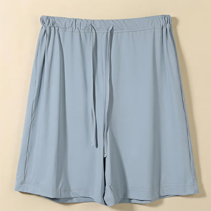 Plusock Ice Silk Drawstring Lounge Shorts - Blue - 2XL - image 5