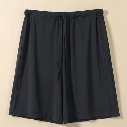Plusock Ice Silk Drawstring Lounge Shorts - Black - 2XL - image 3