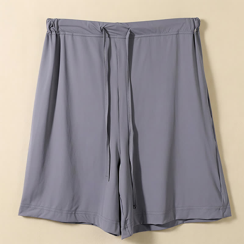 Plusock Ice Silk Drawstring Lounge Shorts - Dark Grey - 2XL - image 1