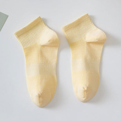 Plusock Soft Cotton Ankle Socks(7 Pairs) - Yellow - EU36-42(US3-8.5) - image 4