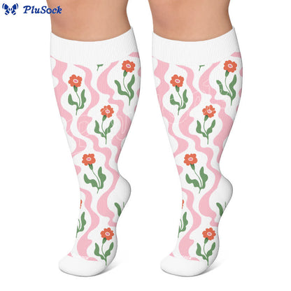 Plusock Plus Size Strawberry Vine Compression Socks - image 7