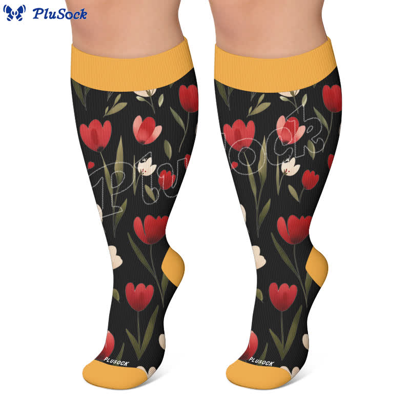 Plusock Plus Size Strawberry Vine Compression Socks - image 6