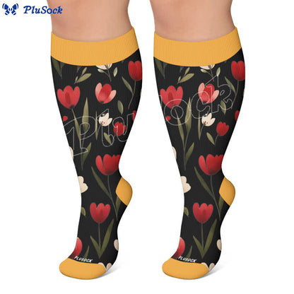 Plusock Plus Size Strawberry Vine Compression Socks - image 6