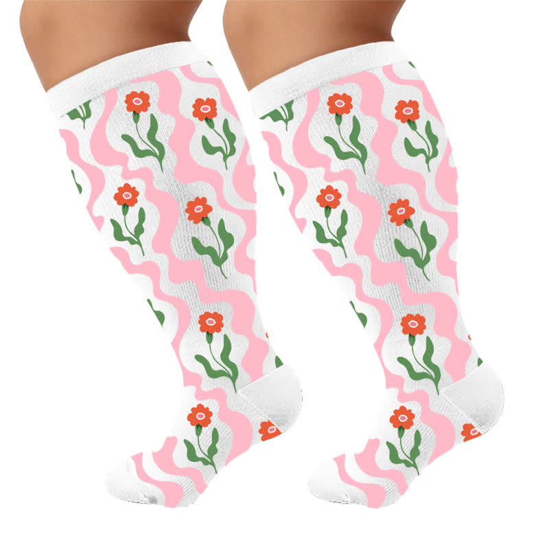 Plusock Plus Size Strawberry Vine Compression Socks - image 10