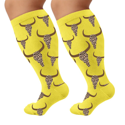 Plusock Plus Size Western Bull Skull Compression Socks - image 6
