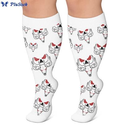 Plusock Plus Size Western Bull Skull Compression Socks - image 8