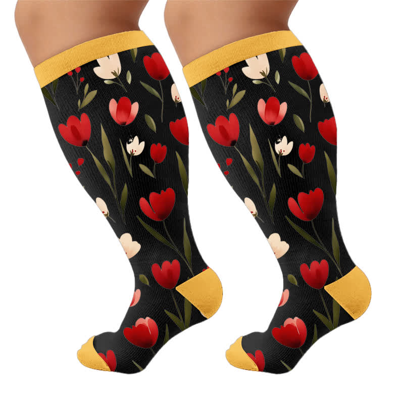Plusock Plus Size Strawberry Vine Compression Socks - image 9