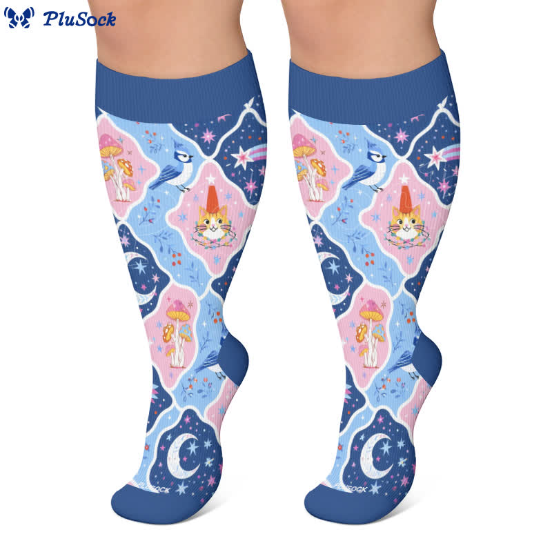 Plusock Plus Size Pastel Butterfly Compression Socks - image 6