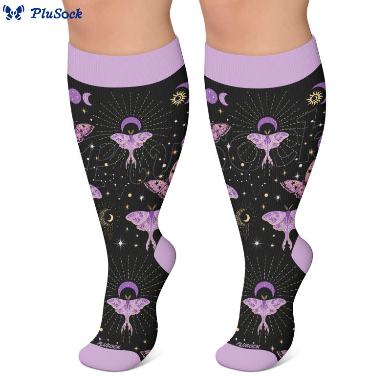 Plusock Plus Size Pastel Butterfly Compression Socks - image 7