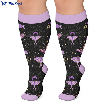 Plusock Plus Size Pastel Butterfly Compression Socks - image 7