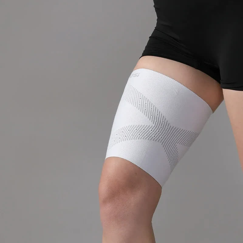 Plusock Seamless Performance Thigh Compression Sleeve - White - XL - image 4