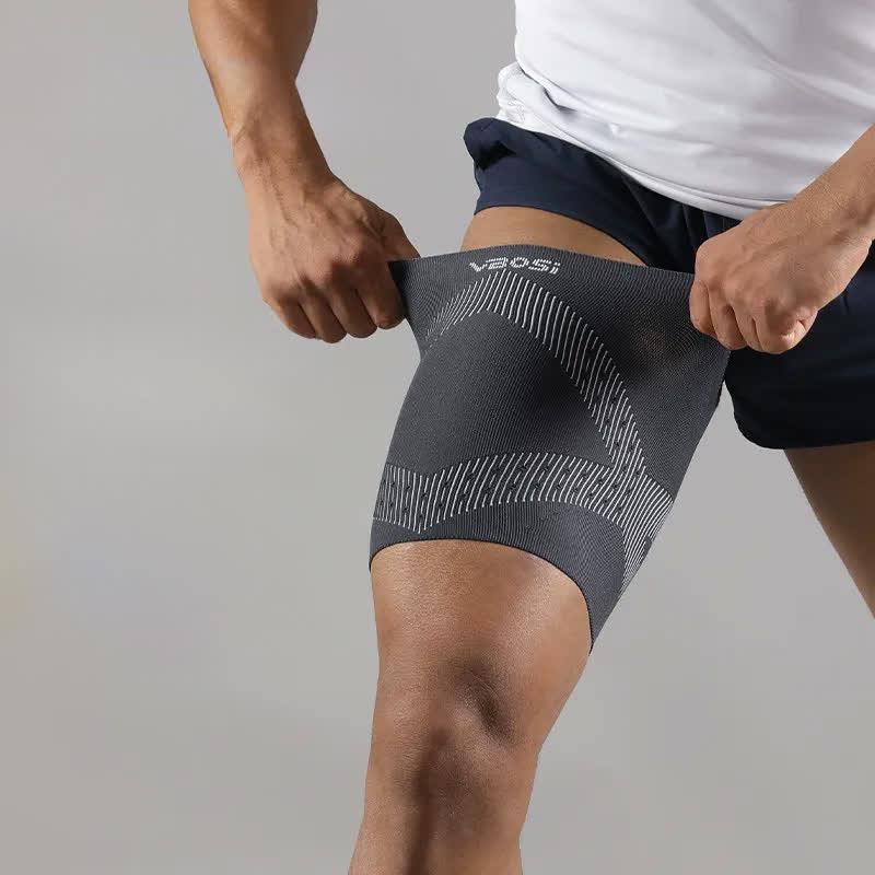 Plusock Seamless Performance Thigh Compression Sleeve - Dark Grey - XL - image 6