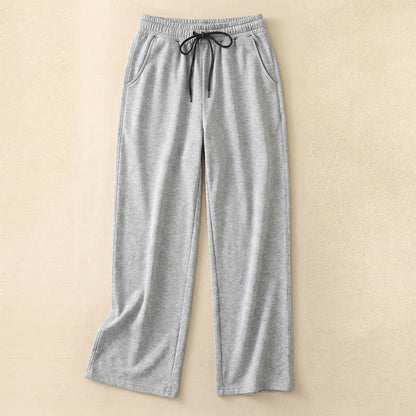 Plusock Drawstring Elastic Waist Wide Leg Lounge Pants - Light Gray - 5XL - image 1