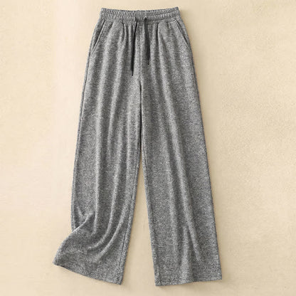 Plusock Drawstring Elastic Waist Wide Leg Lounge Pants - Warm Grey - 5XL - image 3