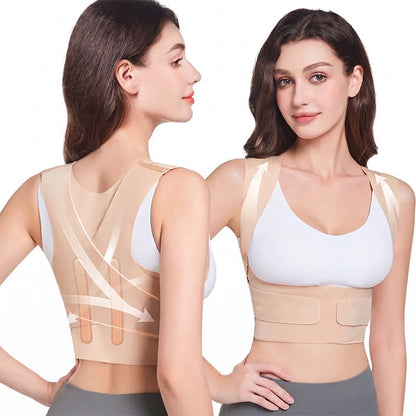 Plusock Open Bust Cross Back Posture Corrector Brace - Nude - L - image 0