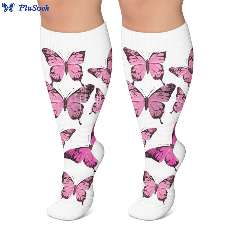 Plusock Plus Size Sweet Butterfly Compression Socks - image 5