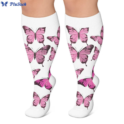 Plusock Plus Size Sweet Butterfly Compression Socks - image 5