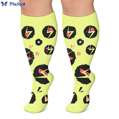 Plusock Plus Size White Cat Paw Compression Socks - image 7