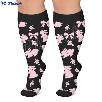Plusock Plus Size White Cat Paw Compression Socks - image 6