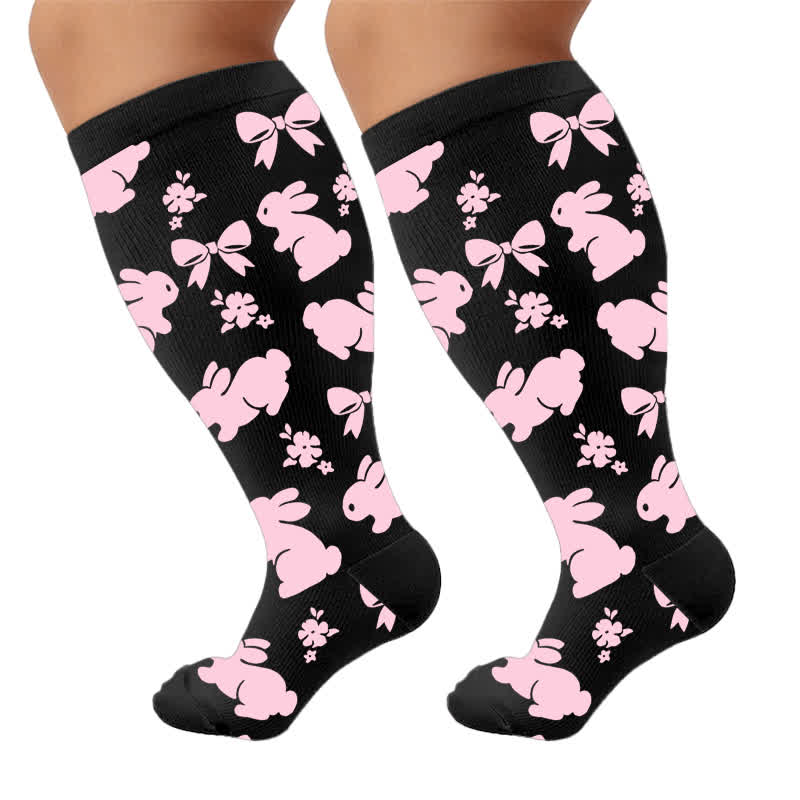 Plusock Plus Size White Cat Paw Compression Socks - image 9