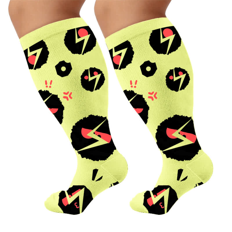 Plusock Plus Size White Cat Paw Compression Socks - image 10