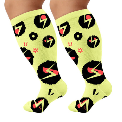 Plusock Plus Size White Cat Paw Compression Socks - image 10