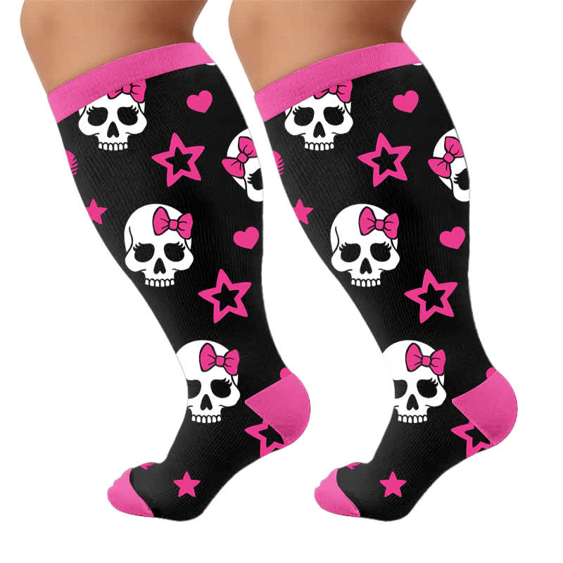 Plusock Plus Size Kawaii Skull Compression Socks - image 10