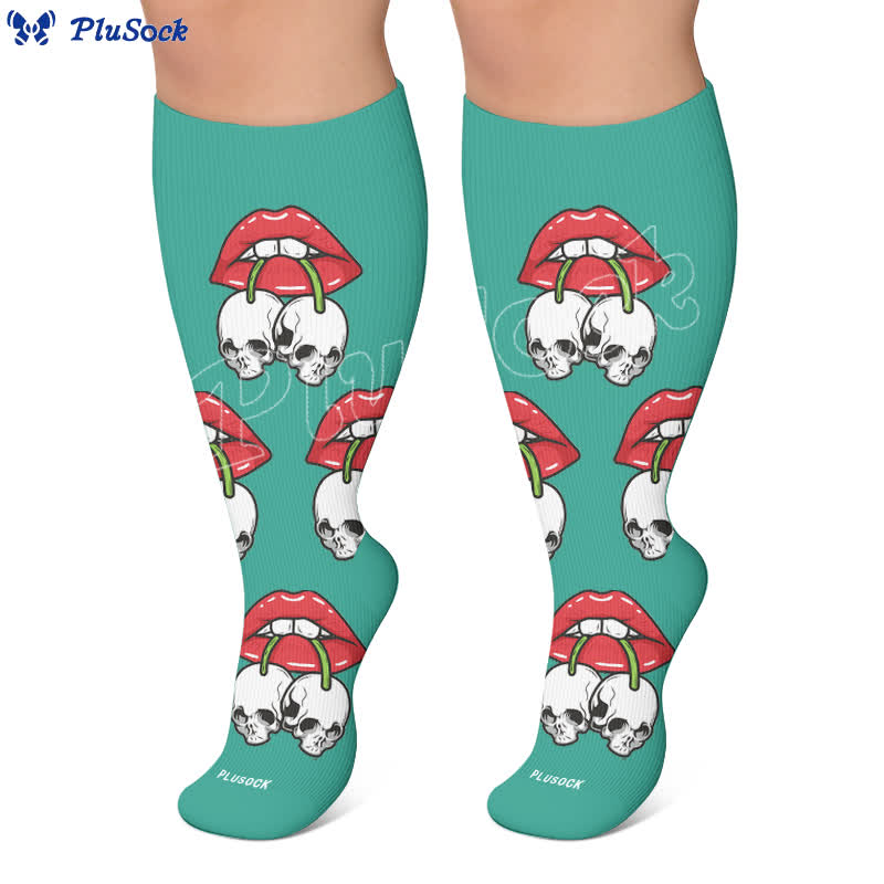Plusock Plus Size Dripping Lips Compression Socks - image 7