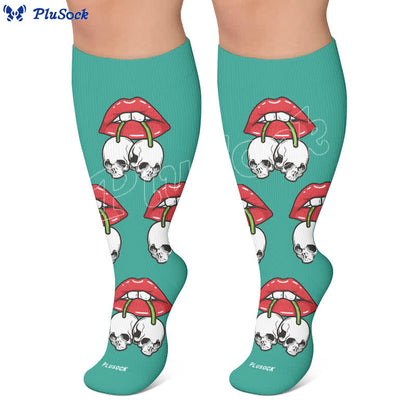 Plusock Plus Size Dripping Lips Compression Socks - image 7