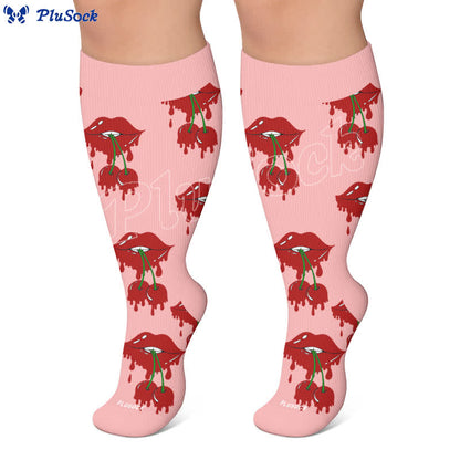 Plusock Plus Size Dripping Lips Compression Socks - image 5